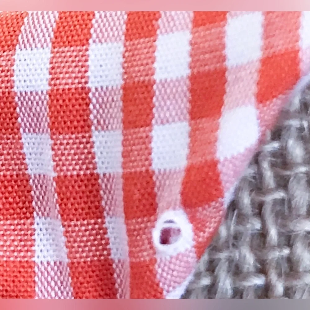 Tallia Orange White Gingham Necktie Tie Hipster Preppy Whimsical Goblin Core